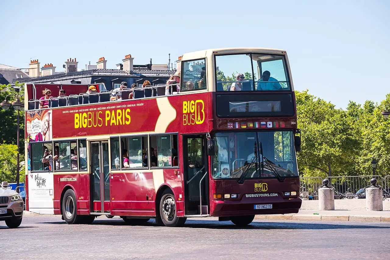 A Big Bus open-top sightseeing bus in Paris