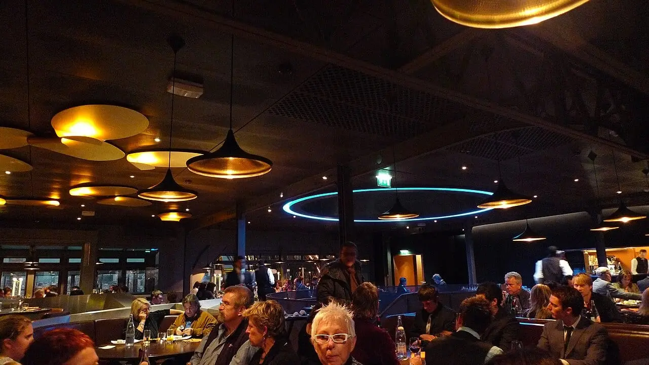 Diners in the restaurant on the first floor of the Eiffel Tower
