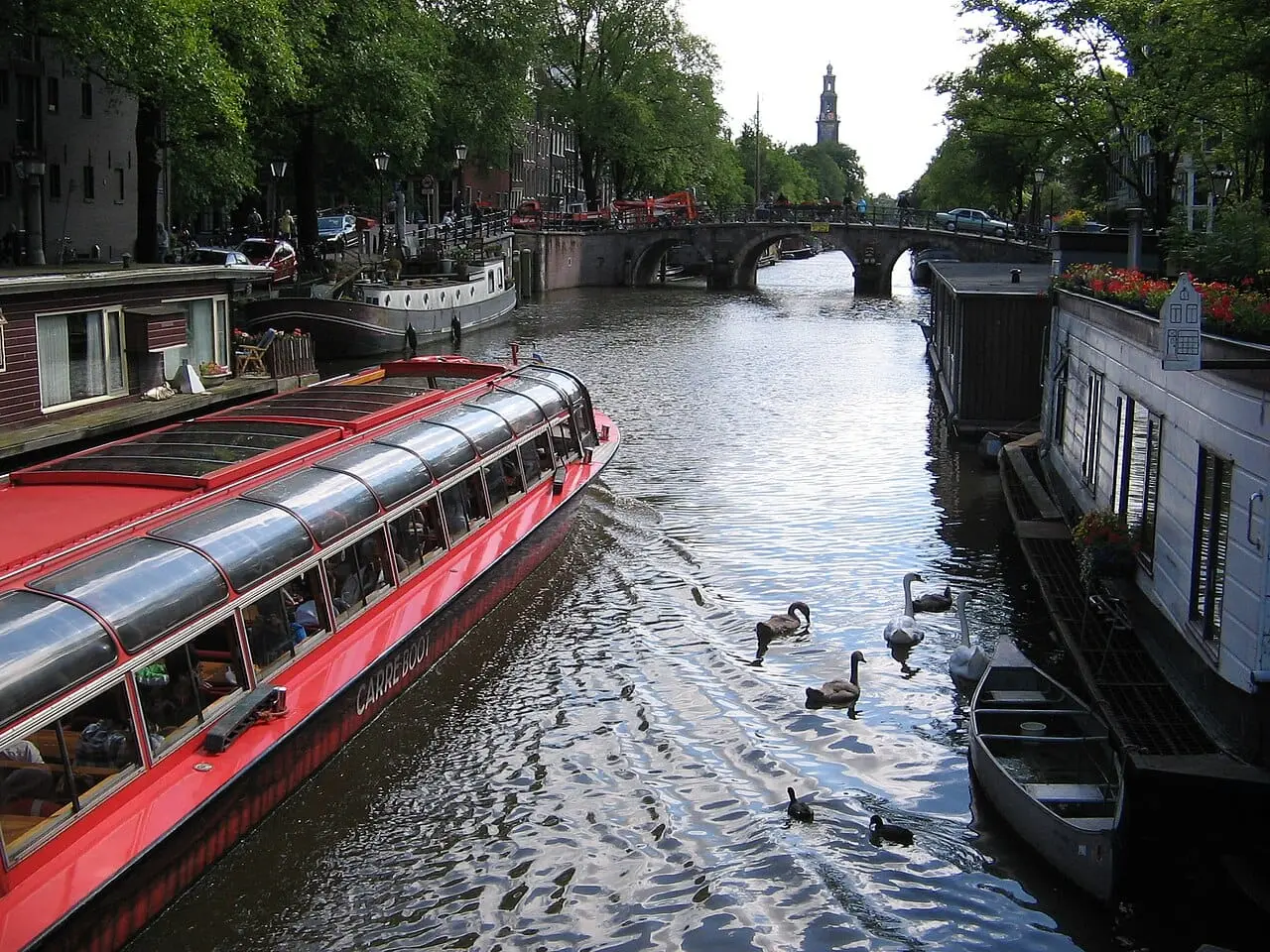 On board a canal cruise boat