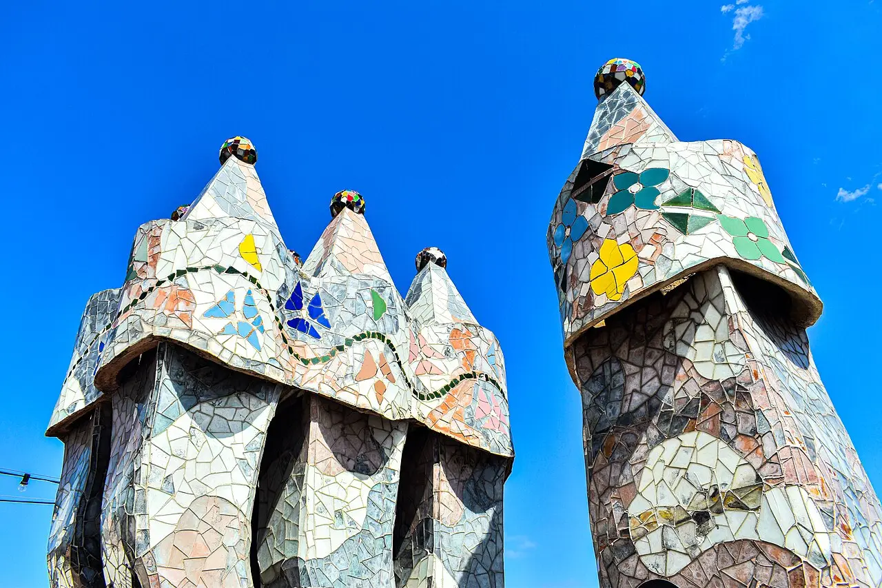 The chimneys on the roof of Casa Batlló
