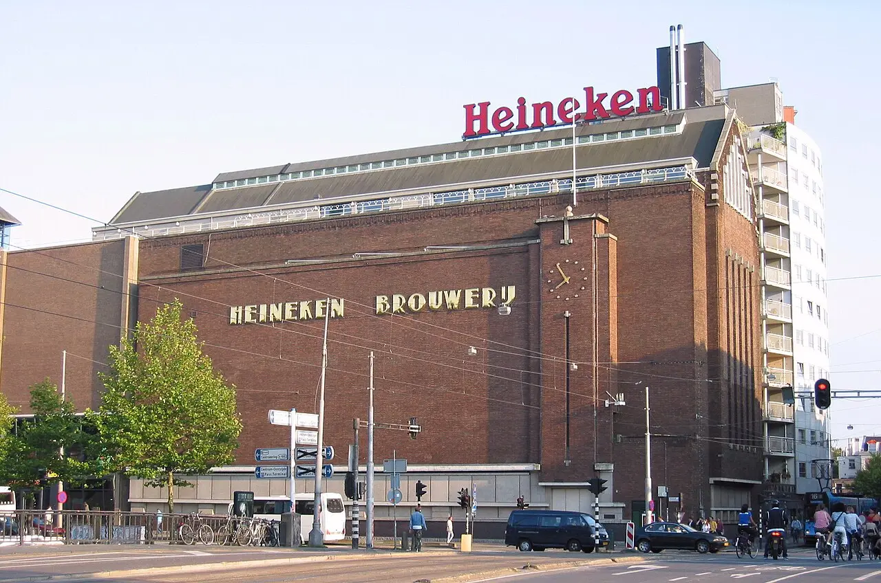 The historic Heineken brewery building