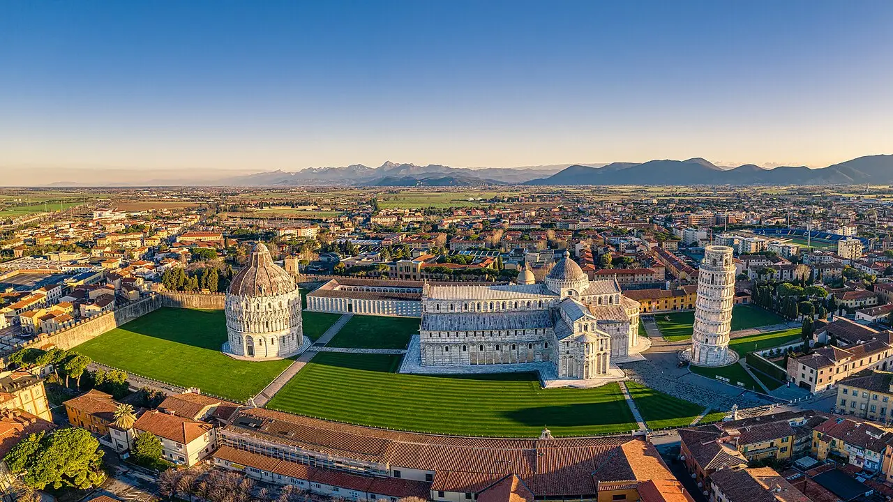 The Piazza dei Miracoli from above