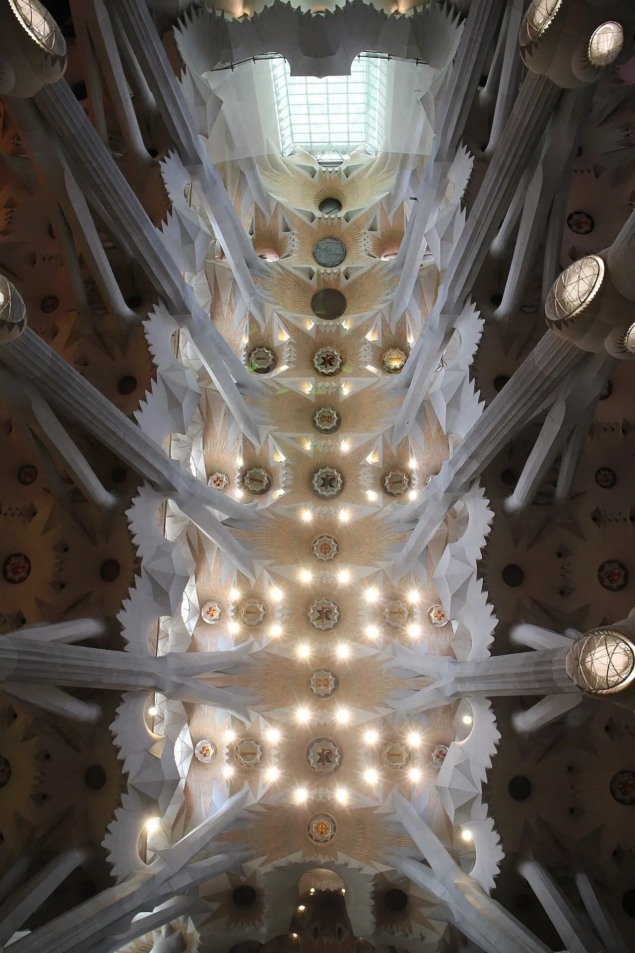The tree-like columns inside the Sagrada Família