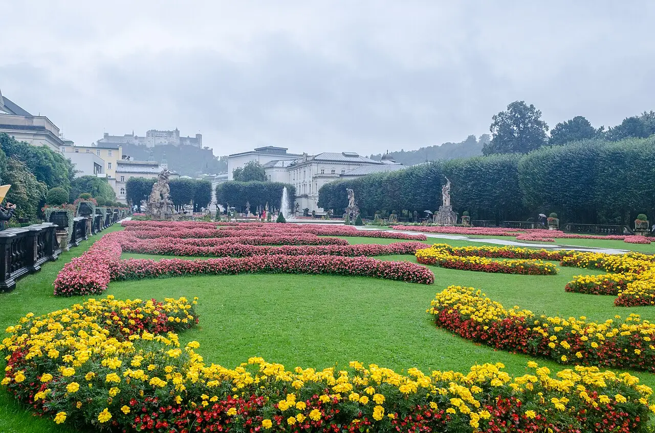 The Mirabell Gardens with Hohensalzburg Fortress
