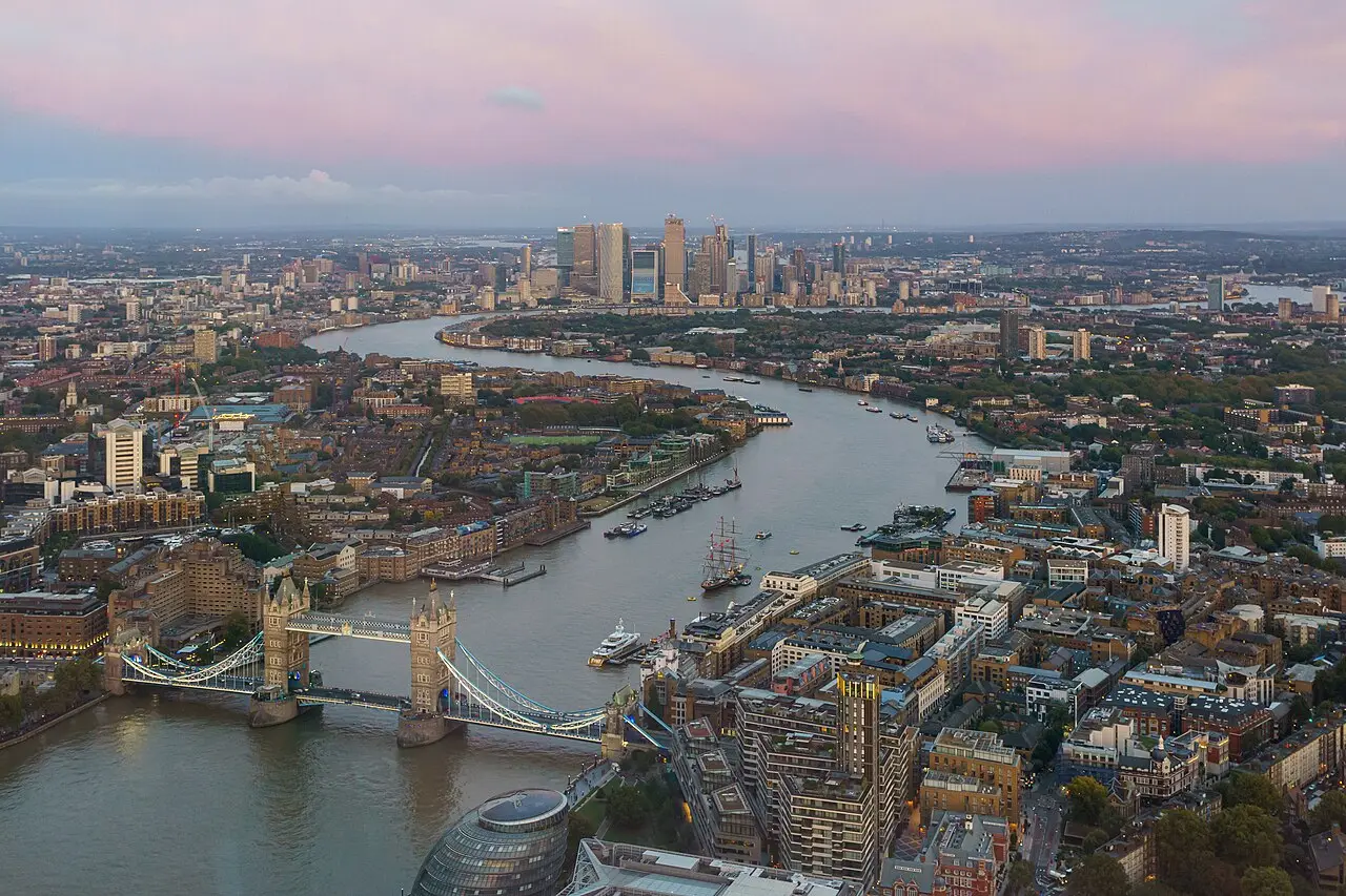 London and the Thames from The Shard