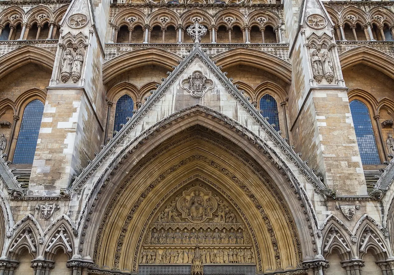 The west door of Westminster Abbey