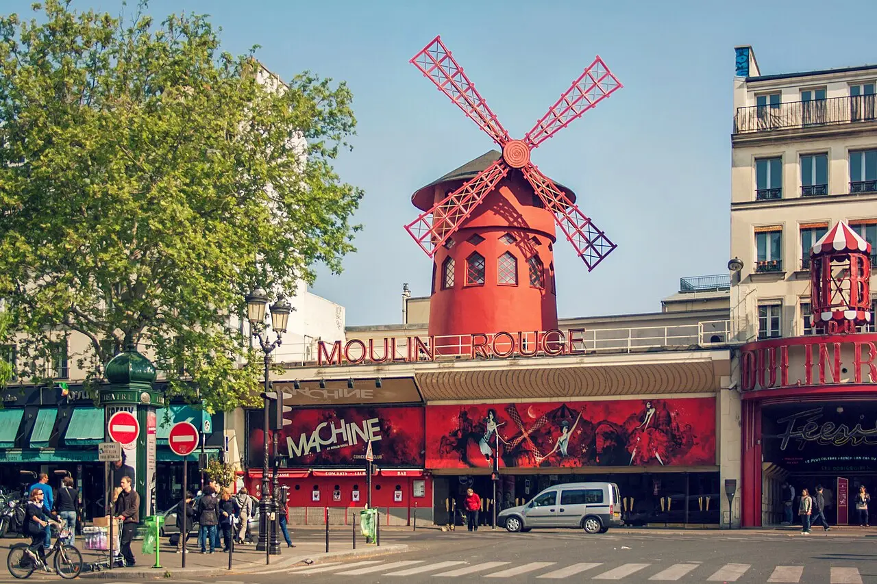 The red windmill of the Moulin Rouge