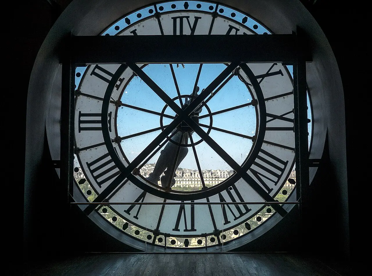 Looking out through the giant clock