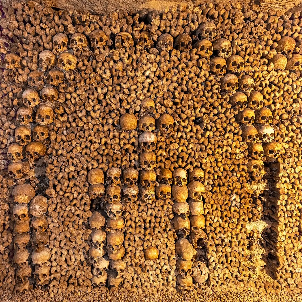Skulls and bones in the ossuary