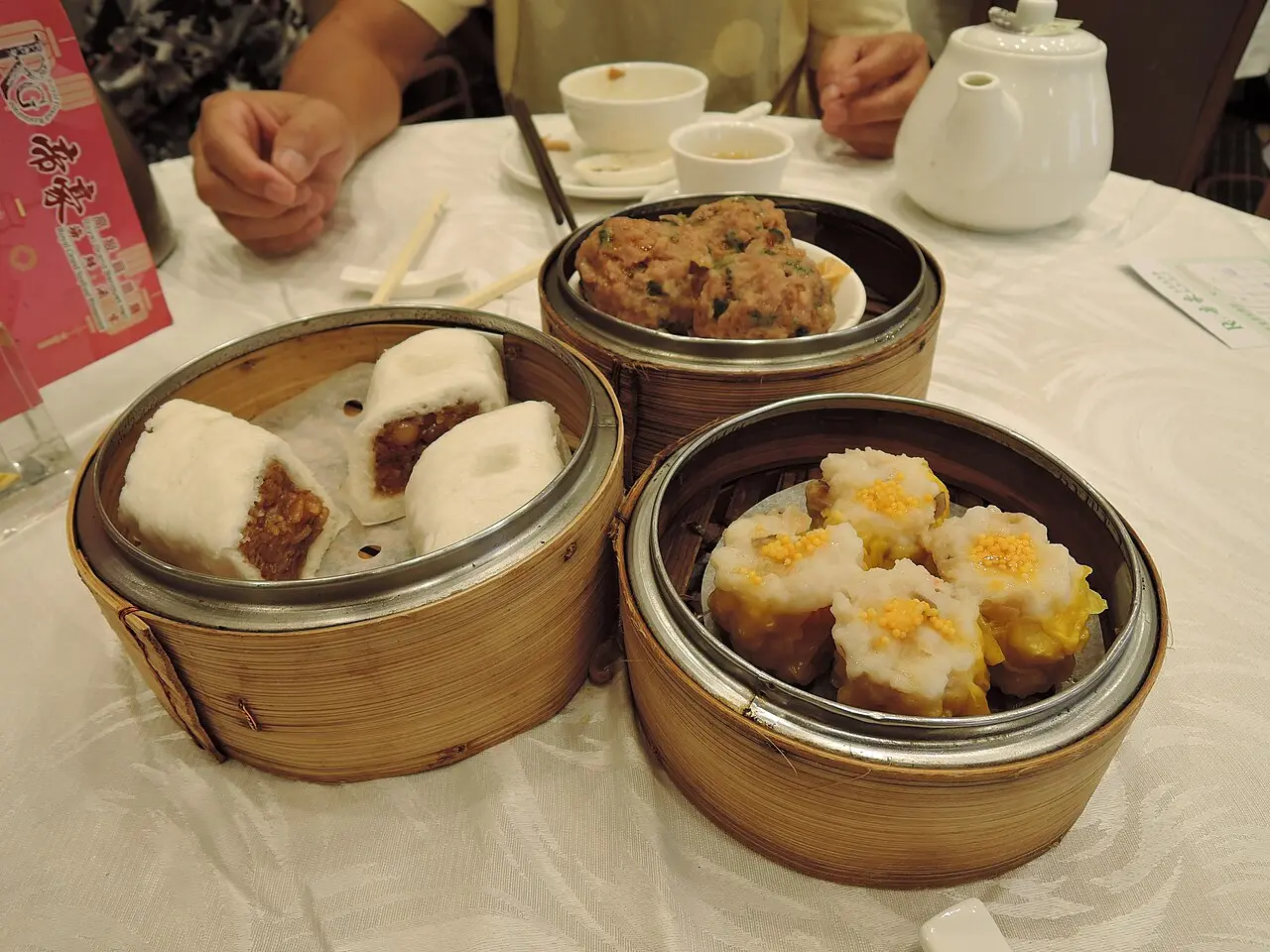 Char siu bao and siu mai at lunch