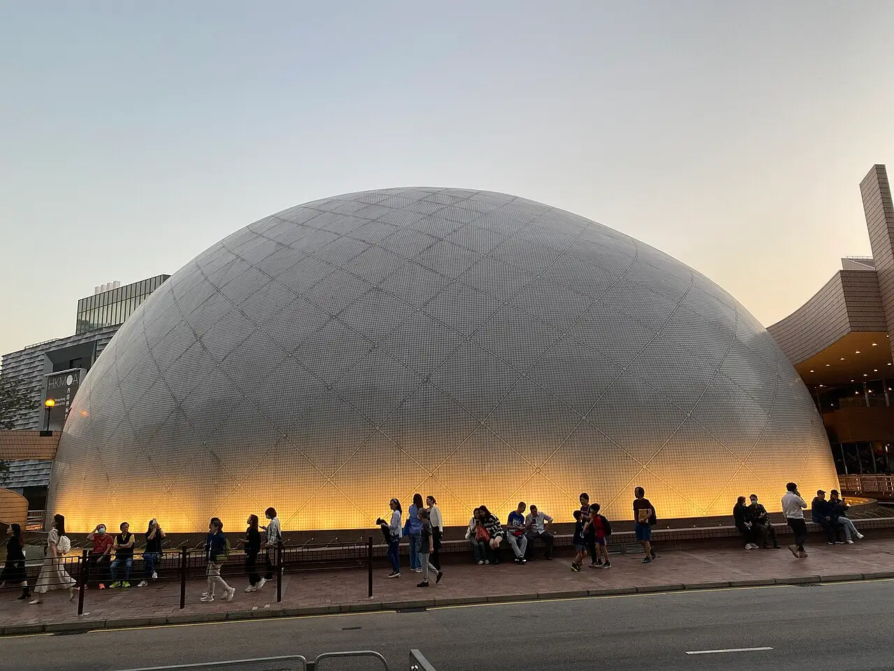 The dome of the Hong Kong Space Museum at sunset