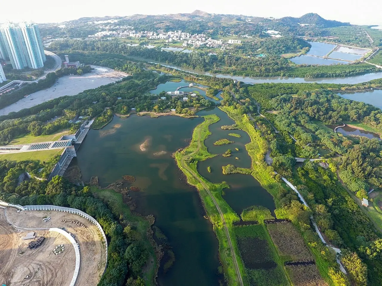 Hong Kong Wetland Park from the air