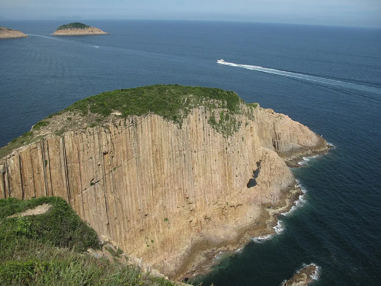 The cliffs of Po Pin Chau from the air