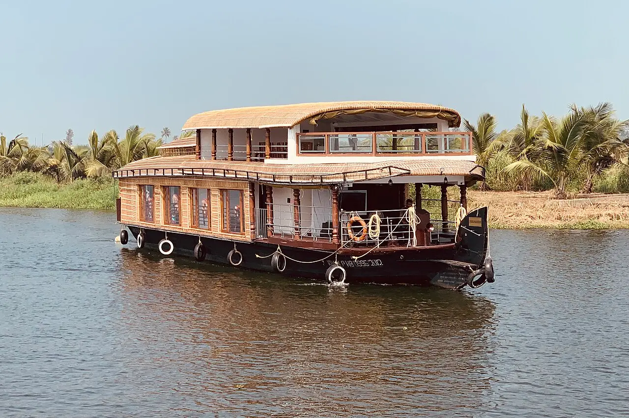 A houseboat on the backwaters at Alleppey