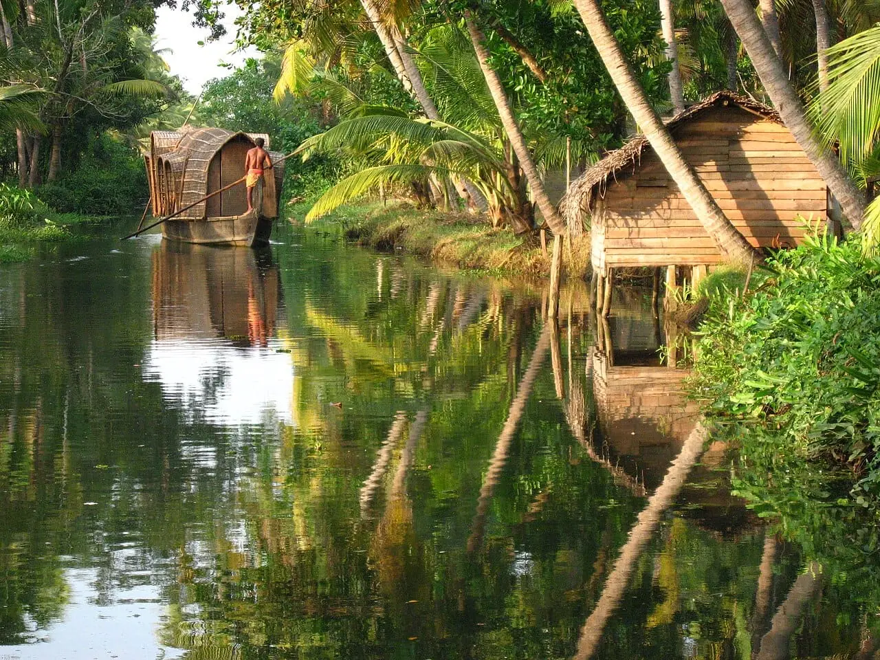 A quiet backwater canal in Kerala
