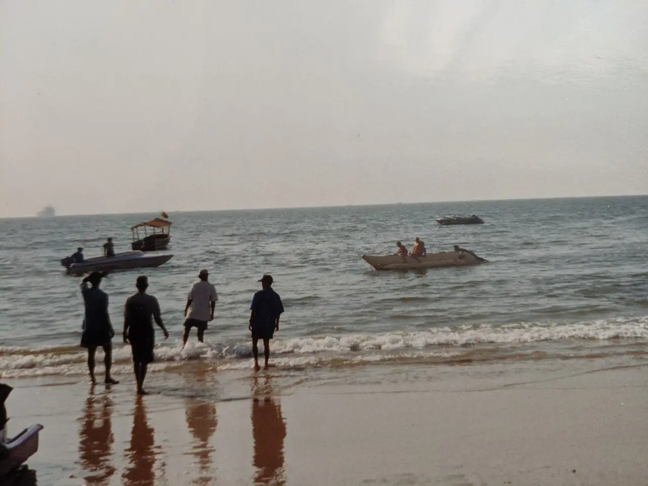 Water-sports boats off Calangute beach