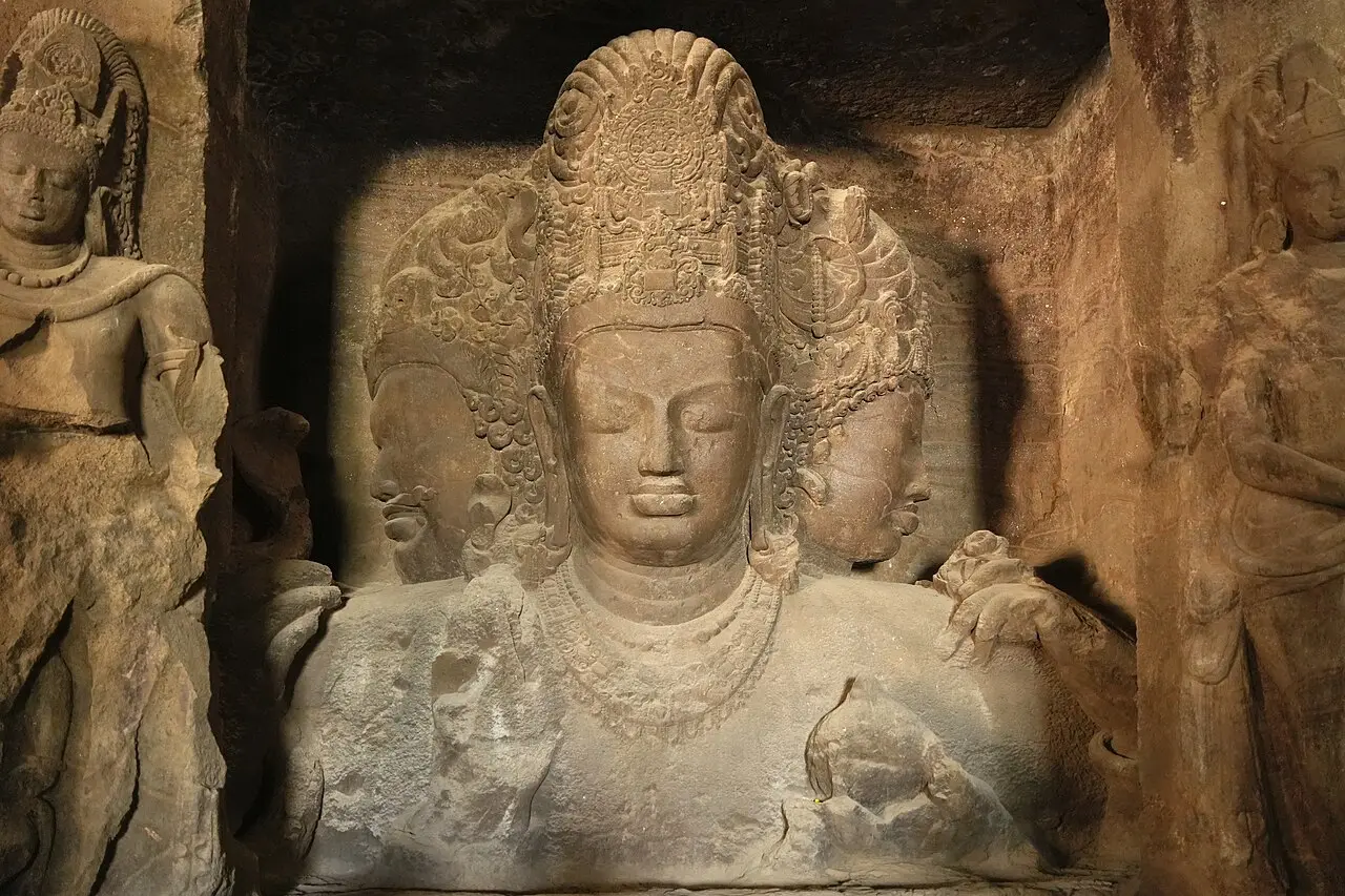 The three-faced Shiva at Elephanta