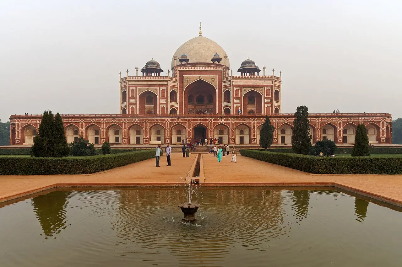 Humayun's Tomb behind its garden pool