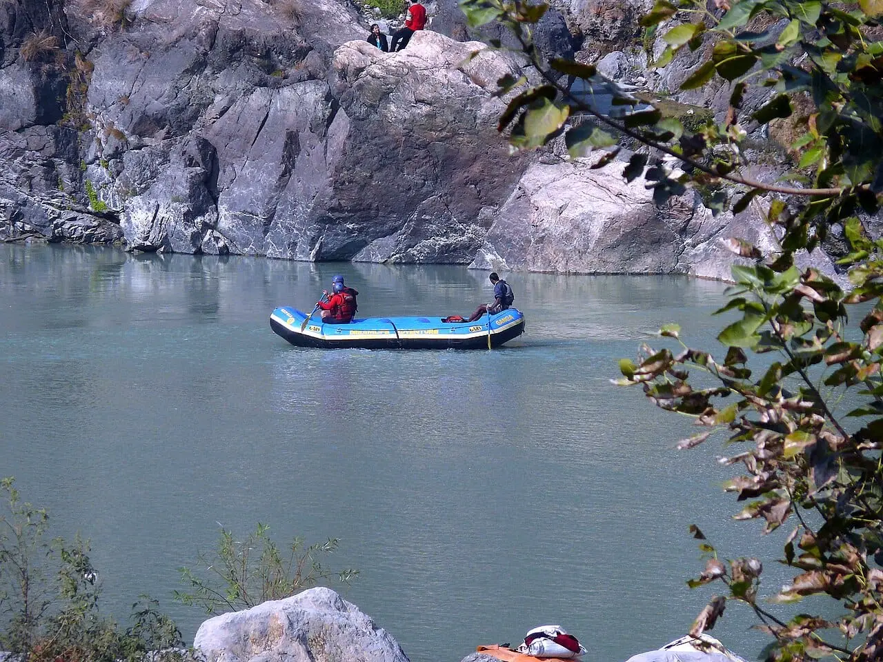 A raft on the Ganges at Rishikesh