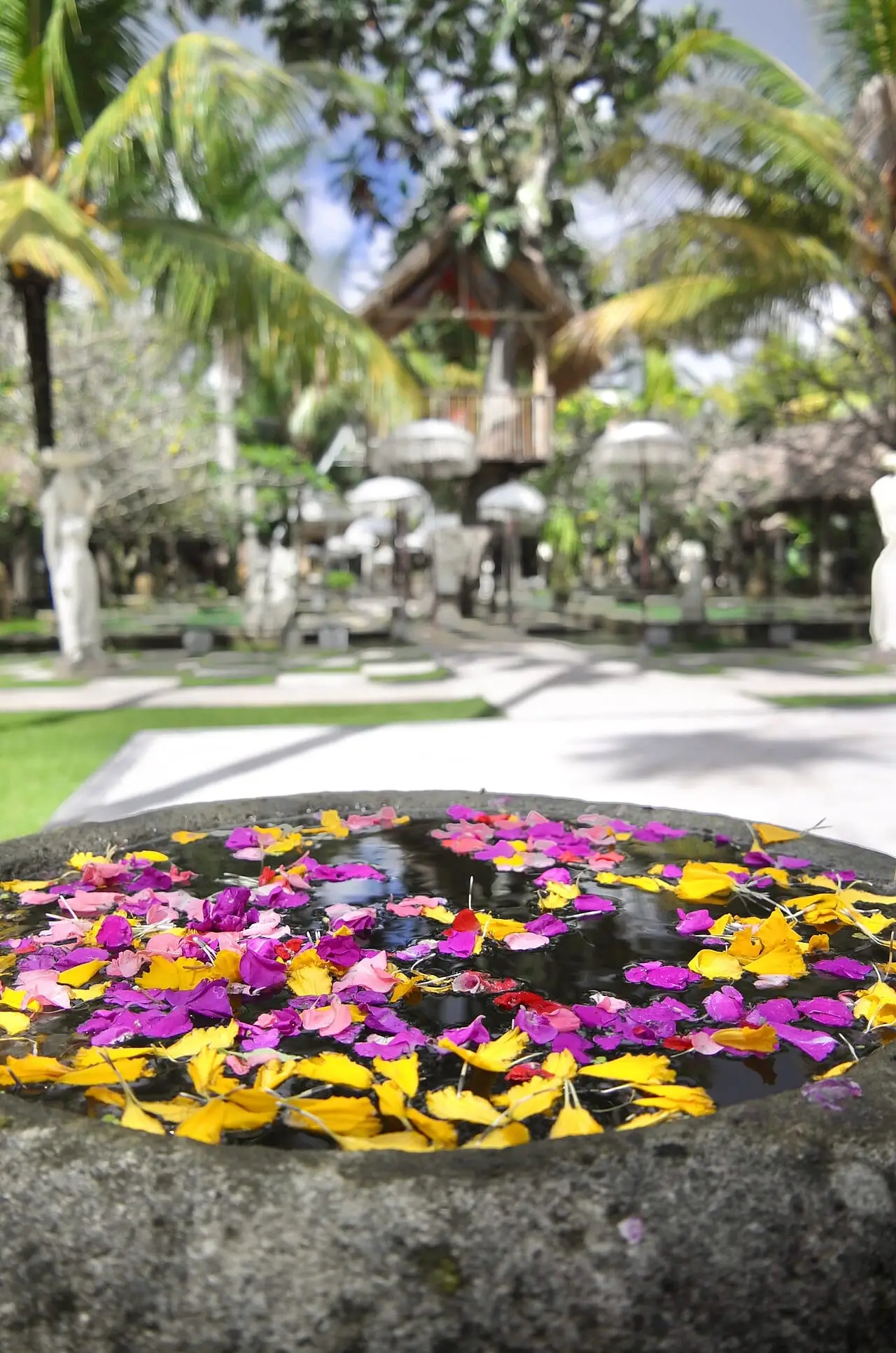 A flower bath at a Bali spa