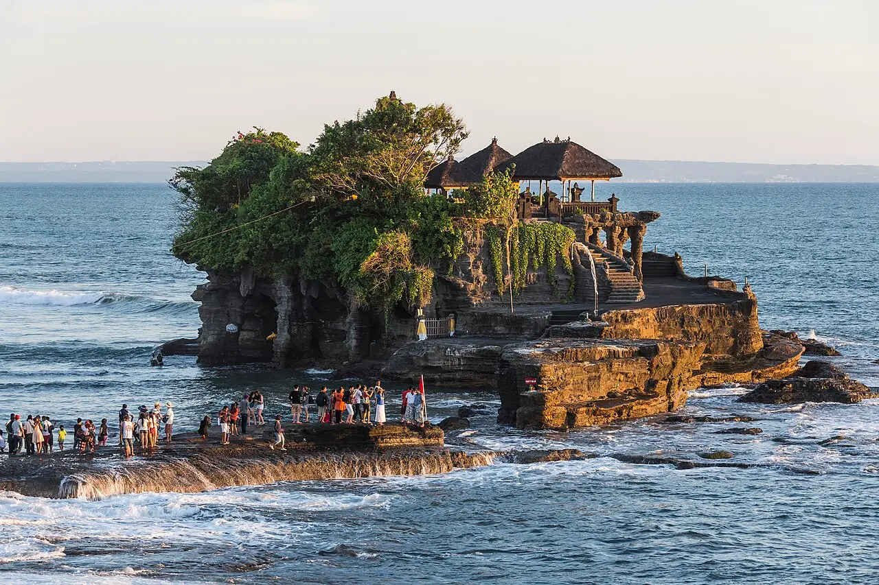 Tanah Lot temple on its rock in the sea, Bali