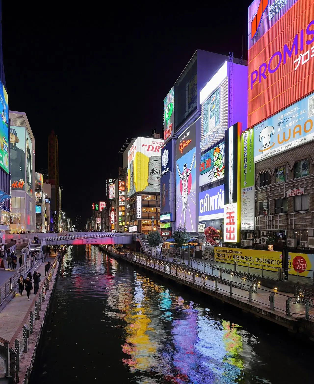 Dotonbori canal and neon signs at night