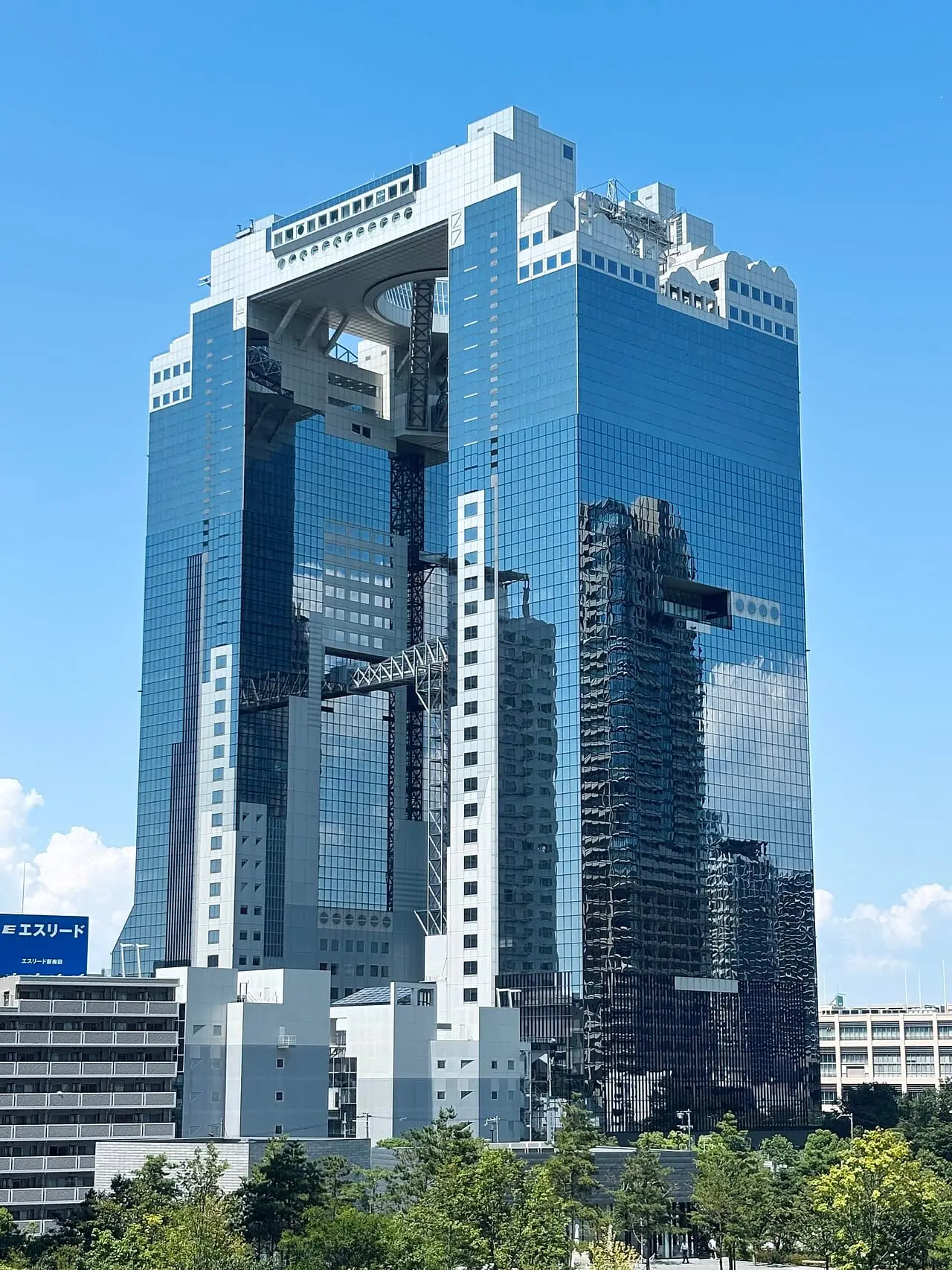 The twin towers of the Umeda Sky Building