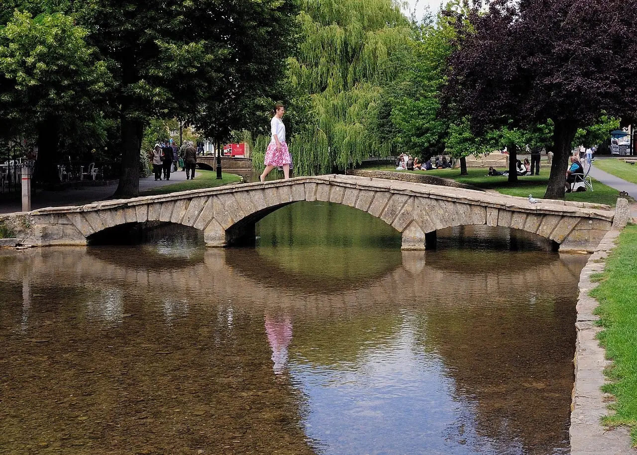 A stone footbridge in Bourton-on-the-Water