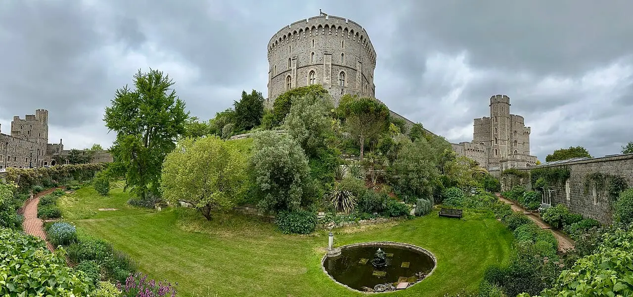 The Round Tower above the Moat Garden at Windsor Castle