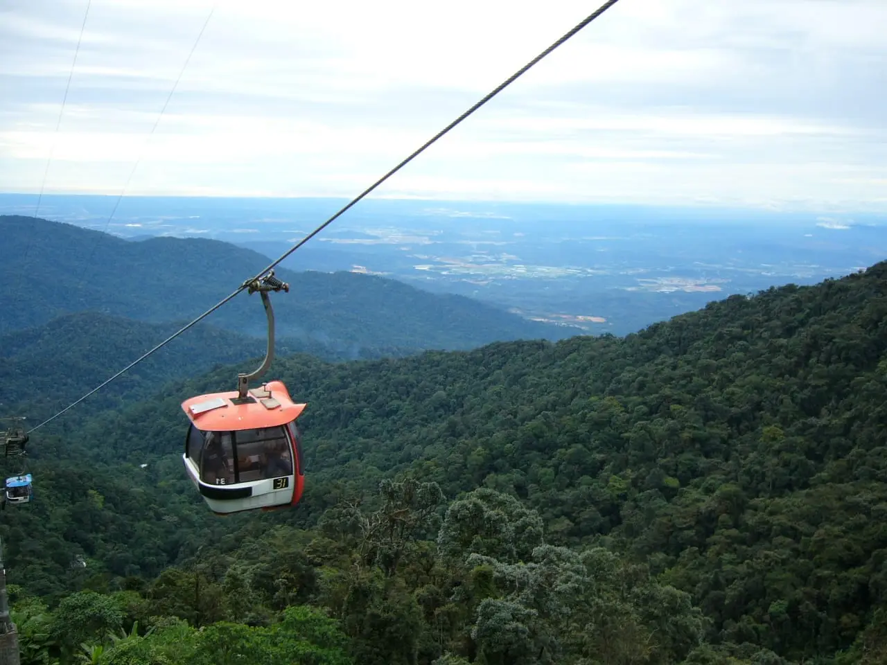 An Awana SkyWay cable car over the Genting rainforest