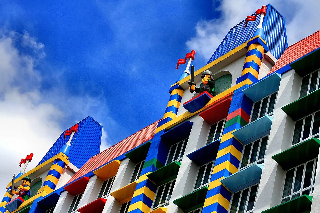 The colourful LEGOLAND hotel facade