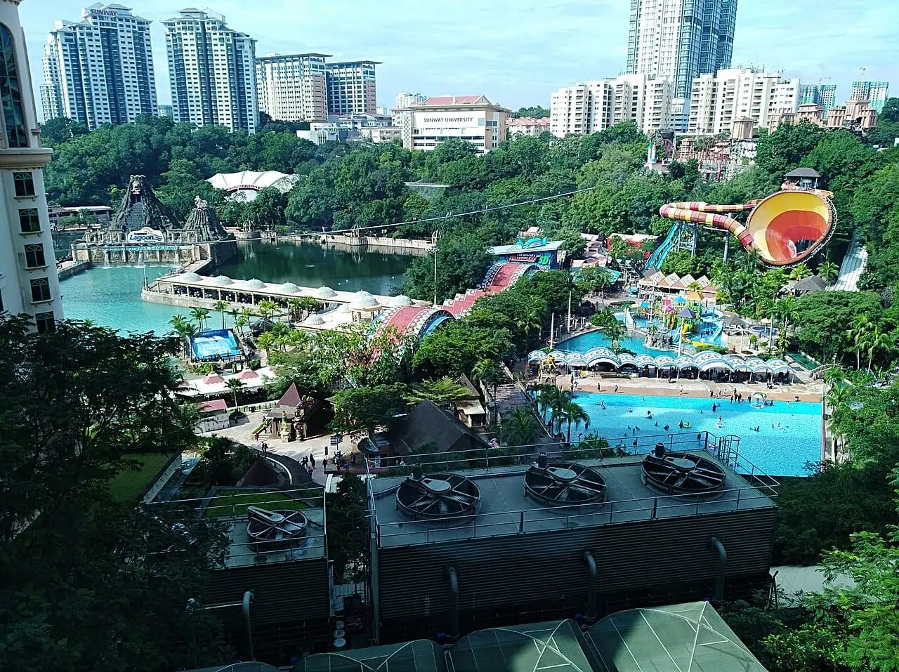 The water park and surf beach at Sunway Lagoon