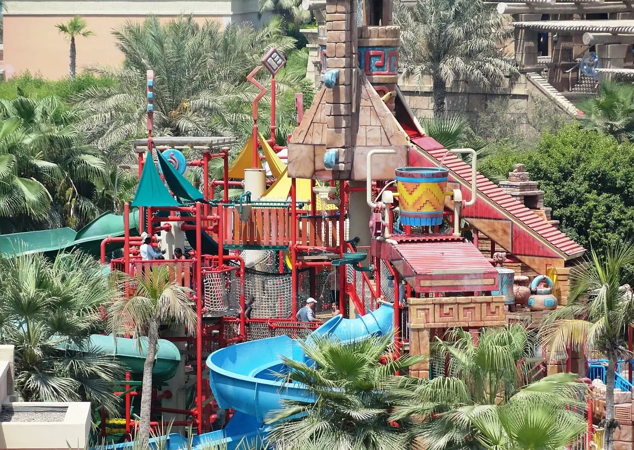 Slides and play towers at Aquaventure