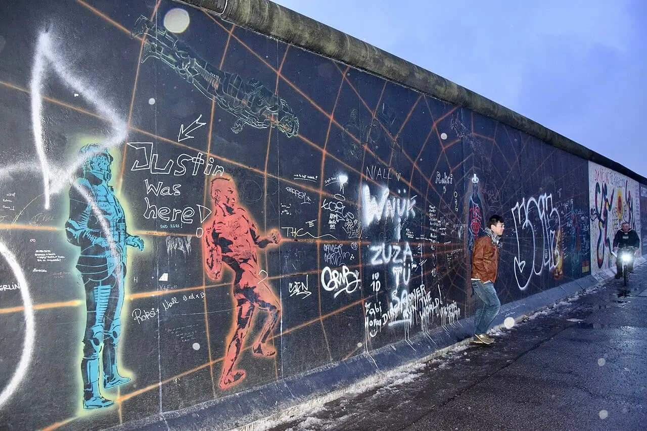 A painted stretch of the Berlin Wall
