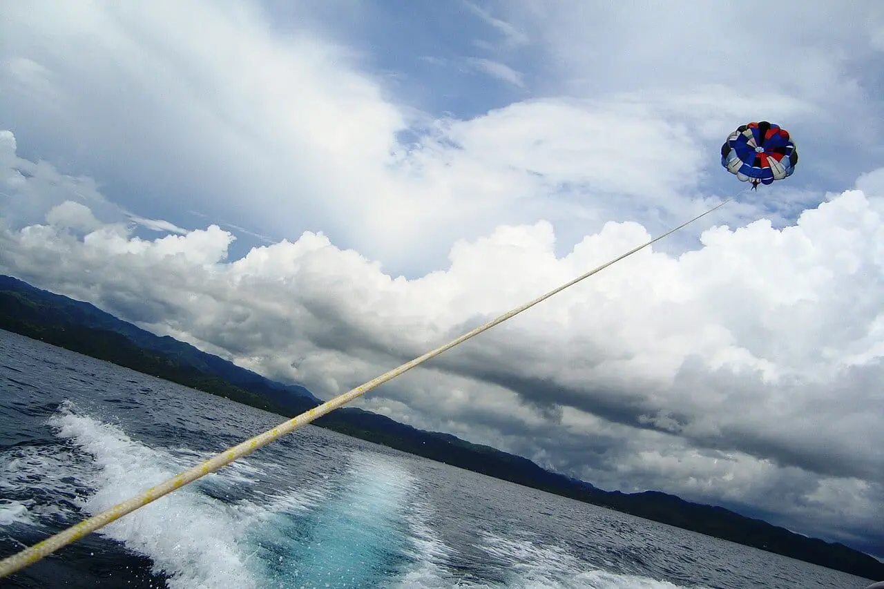 Parasailing above the sea at Boracay