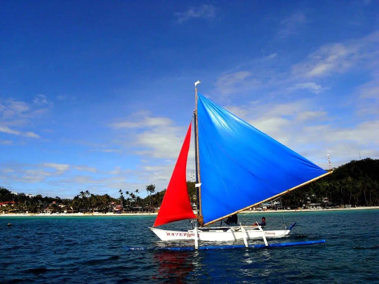 A paraw sailboat off Boracay