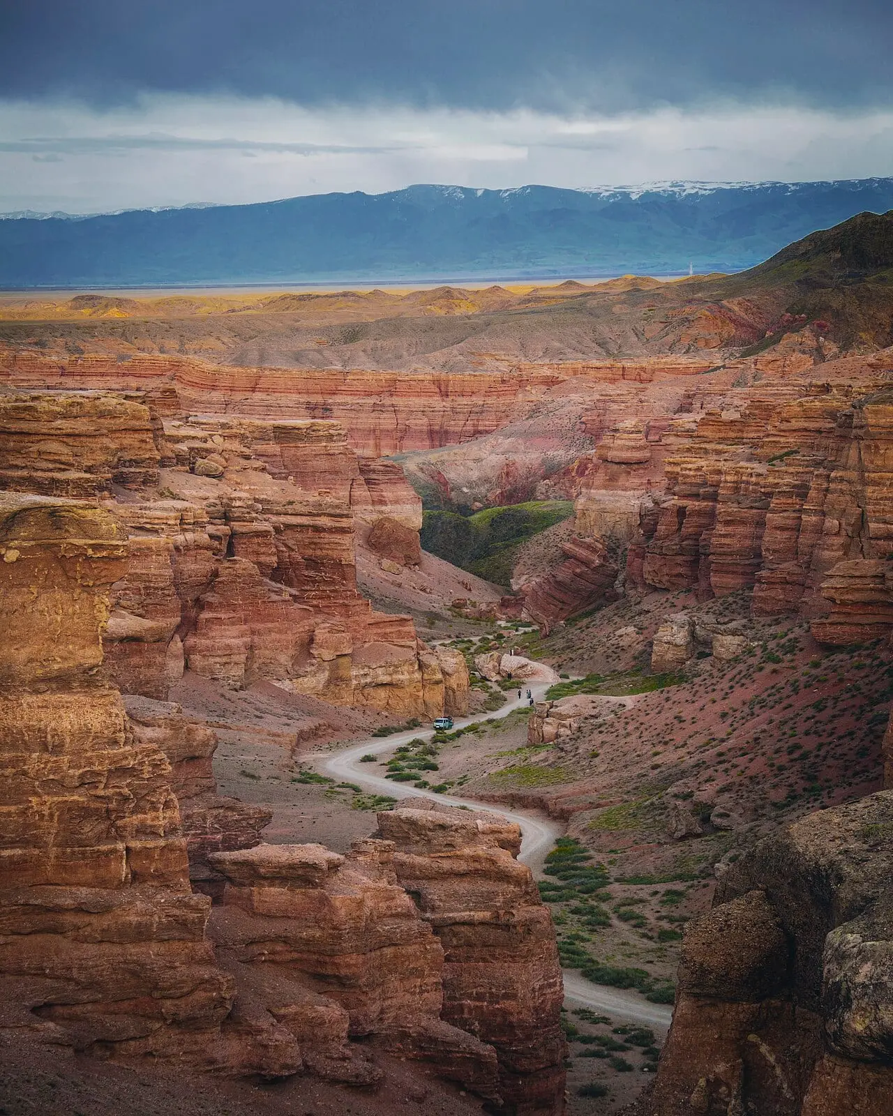 The Charyn River winding through the canyon