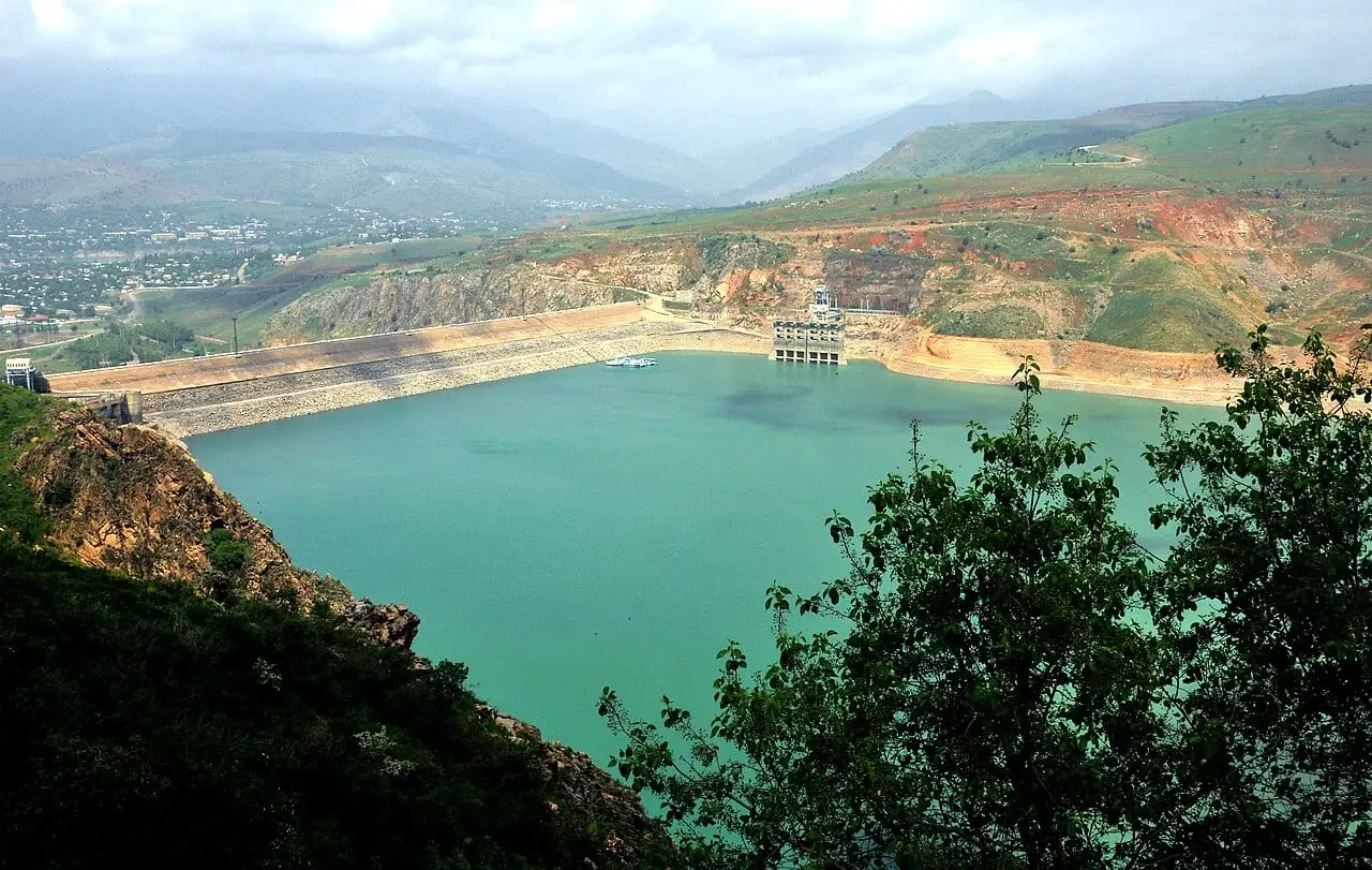 The Charvak reservoir in the mountains near Tashkent
