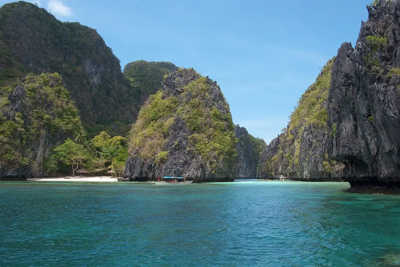 Limestone islands in Bacuit Bay, El Nido