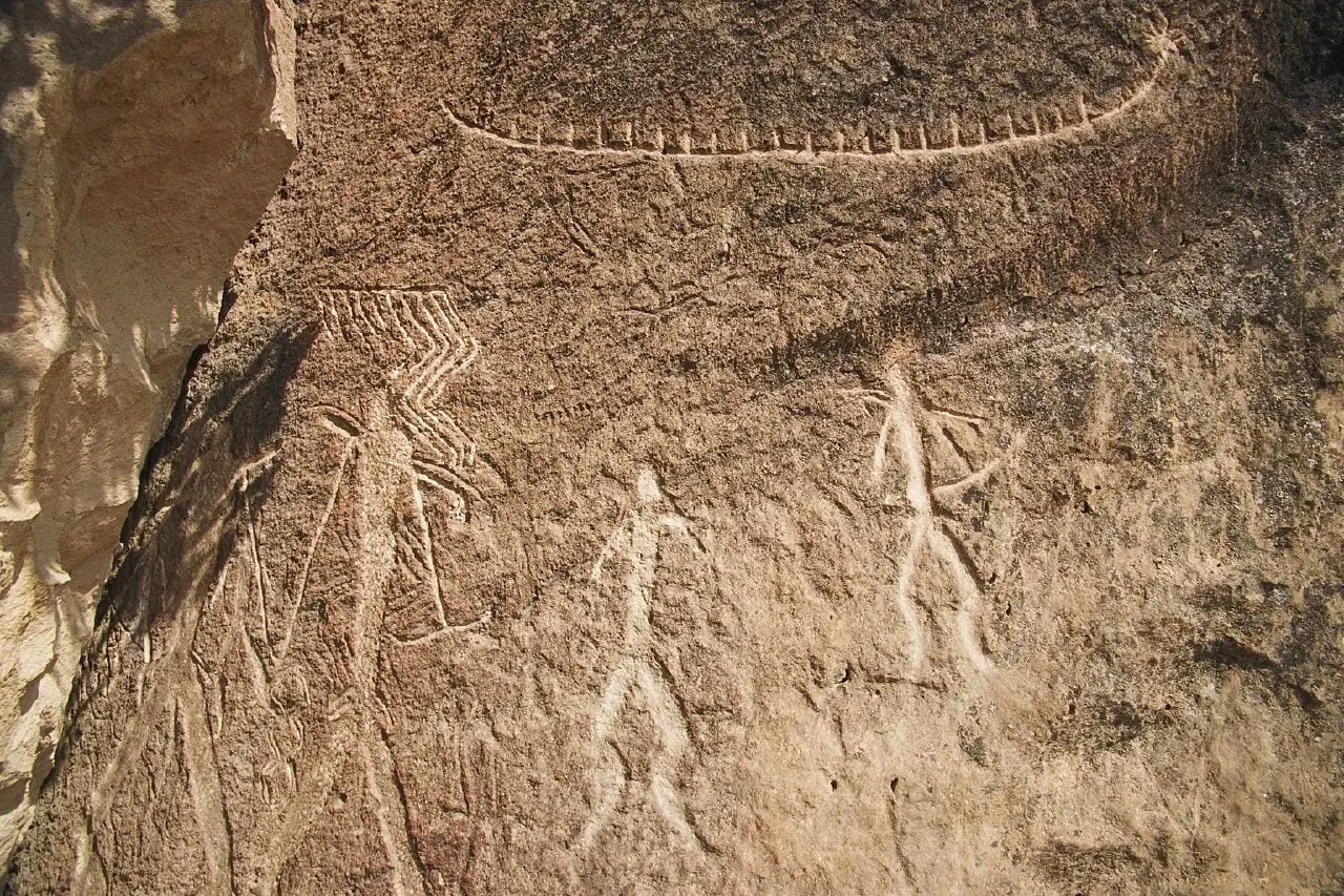 Prehistoric rock carvings at Gobustan