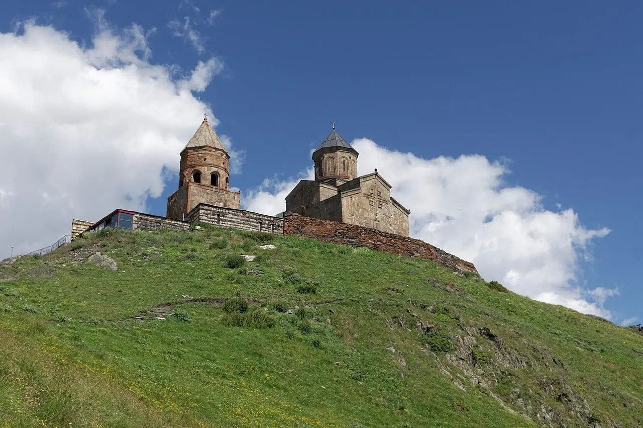 Gergeti Trinity Church on its ridge