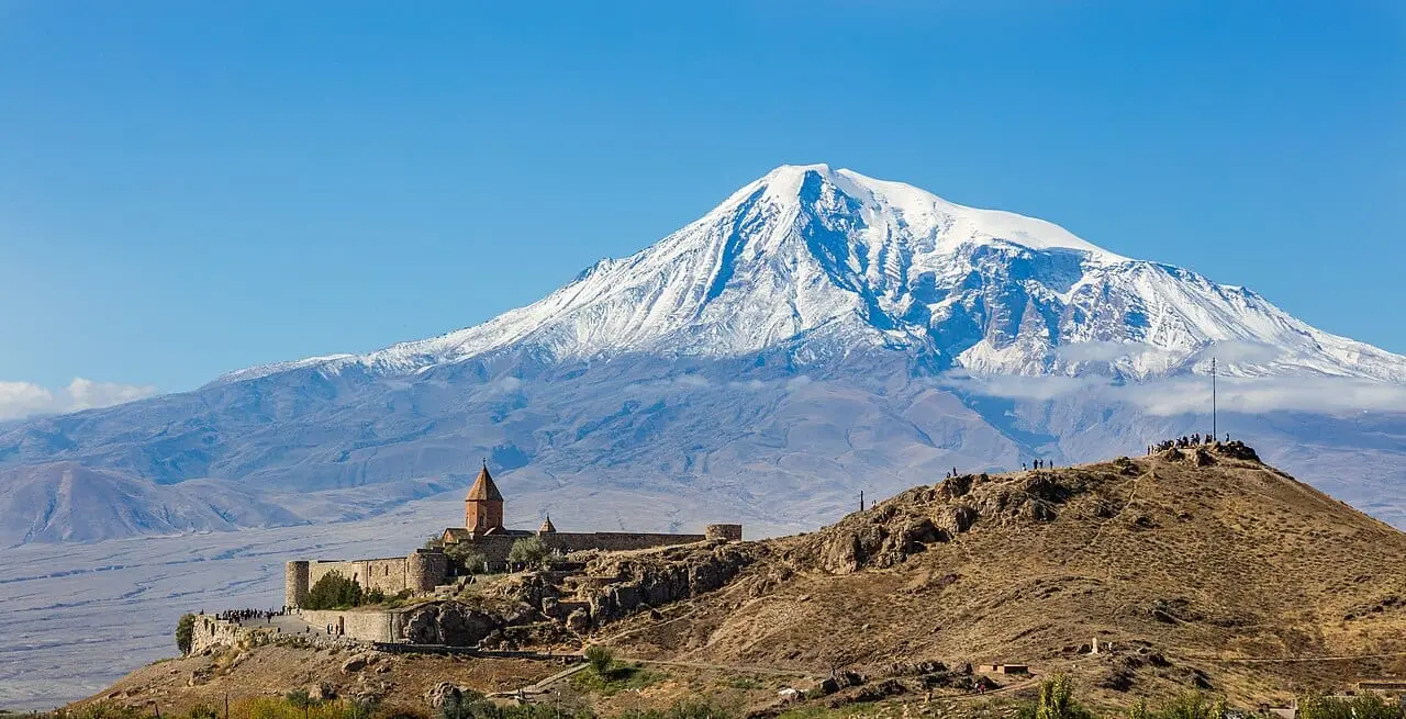 Khor Virap monastery beneath Mount Ararat