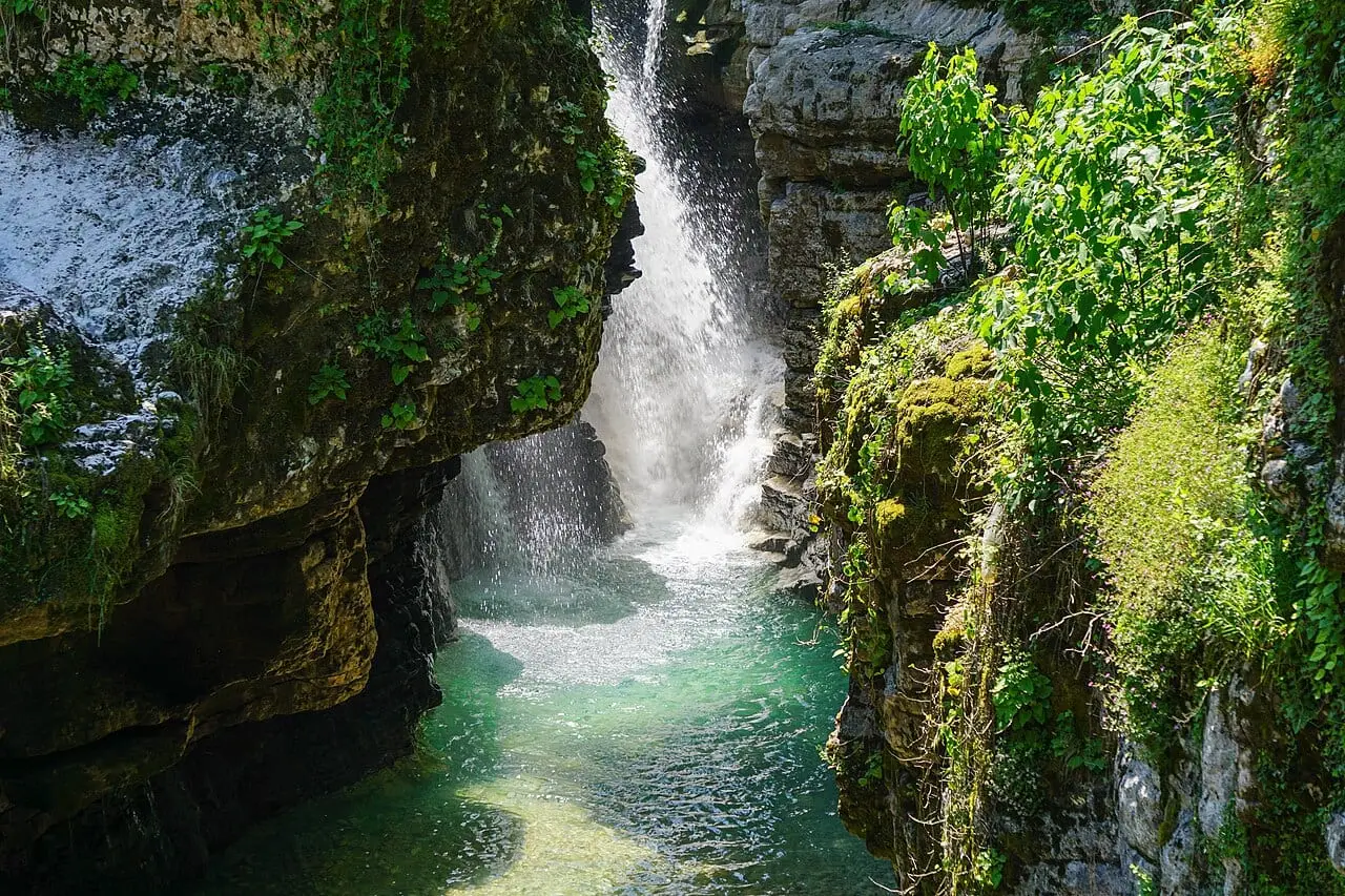 A waterfall in Martvili Canyon