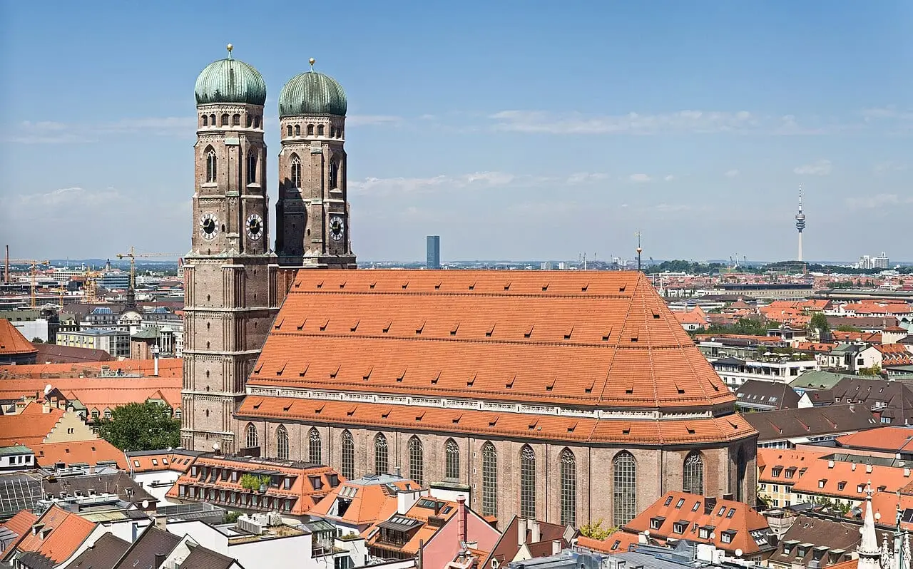 The Frauenkirche above Munich's rooftops