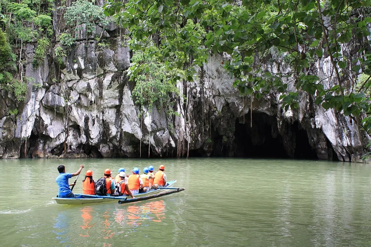 Paddle boats at the mouth of the Puerto Princesa Underground River
