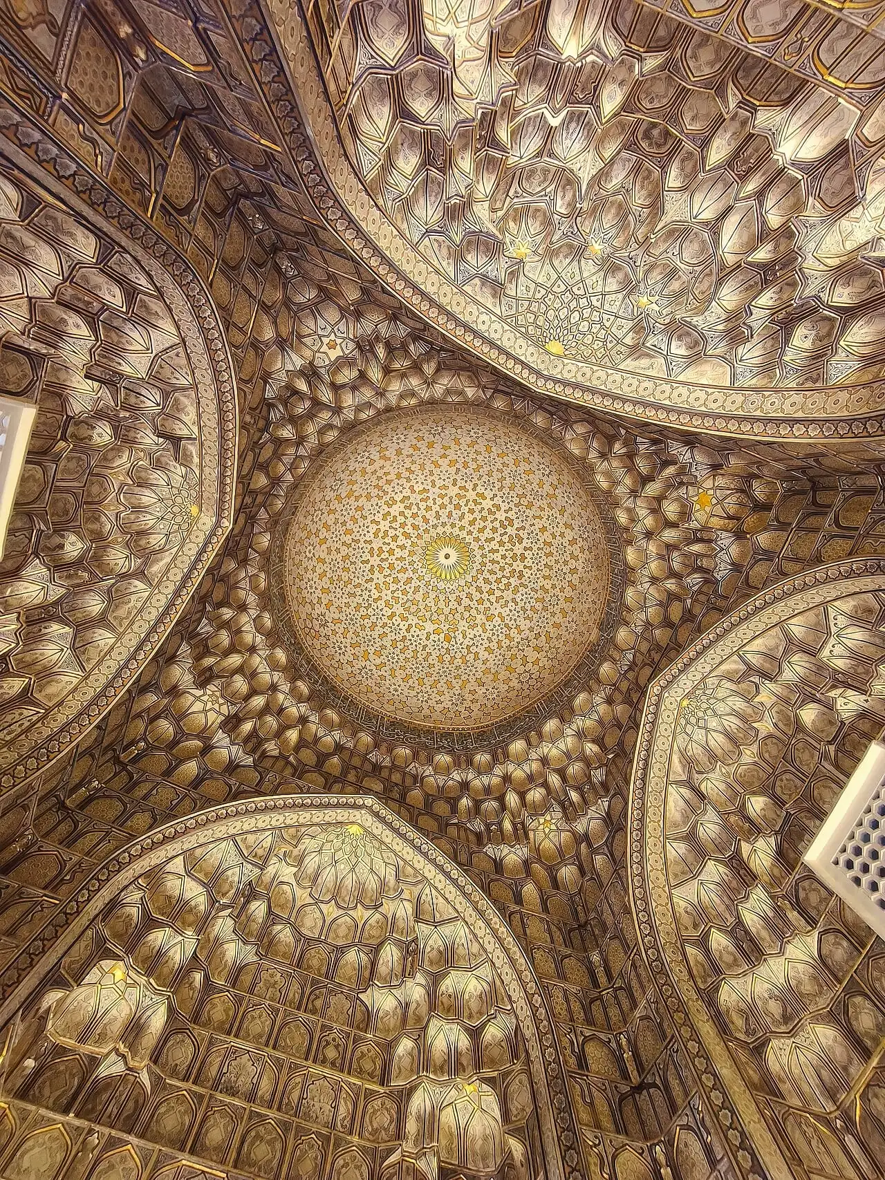 A tiled dome ceiling in the Shah-i-Zinda necropolis