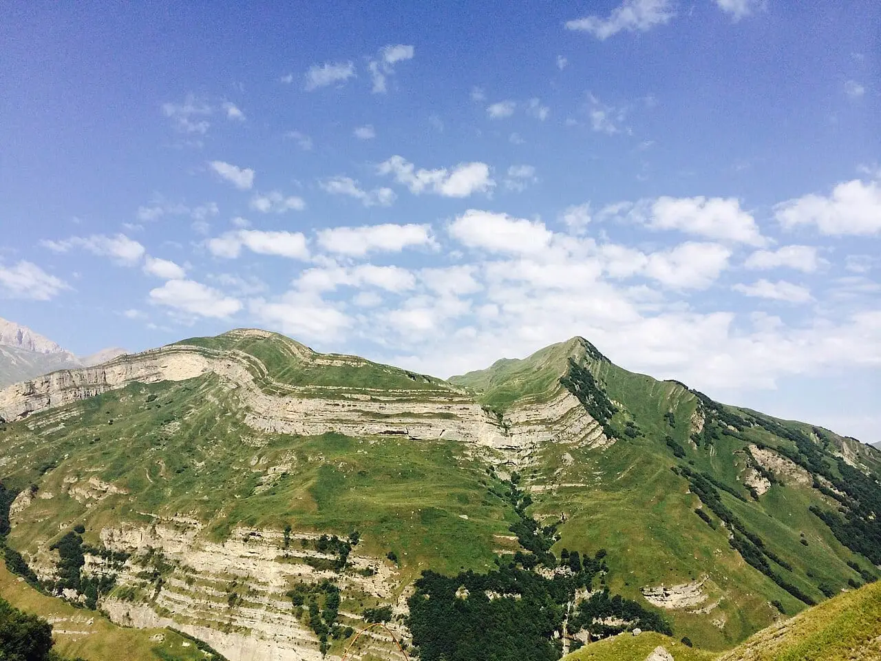 Green summer slopes around Shahdag
