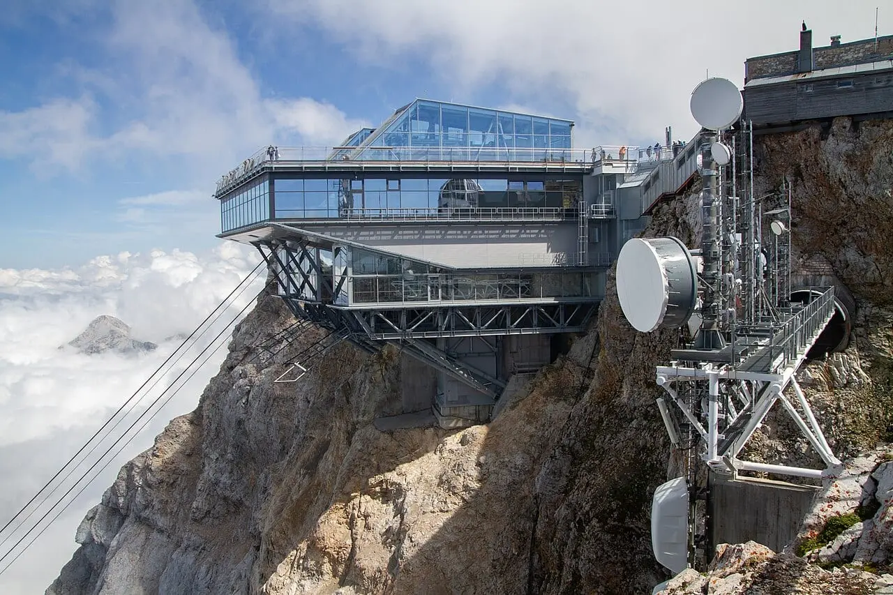 The summit station on the Zugspitze