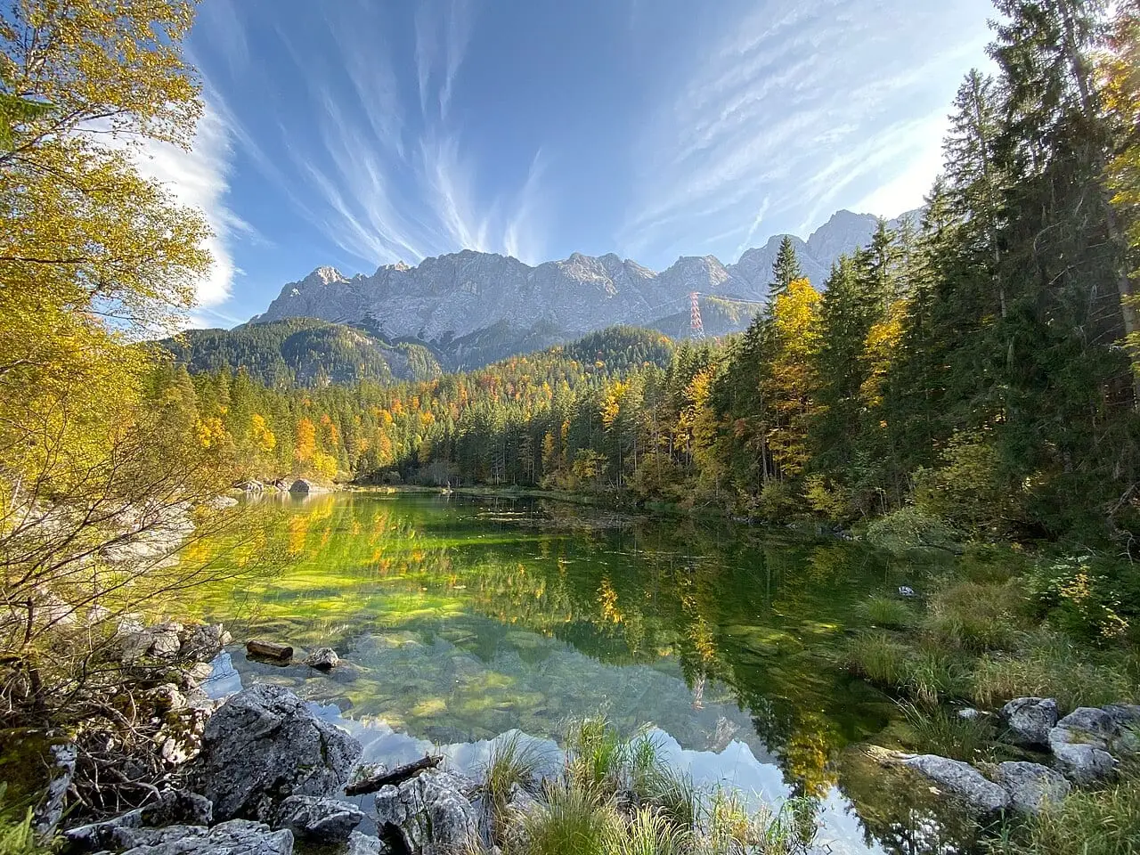 The Eibsee lake below the Zugspitze
