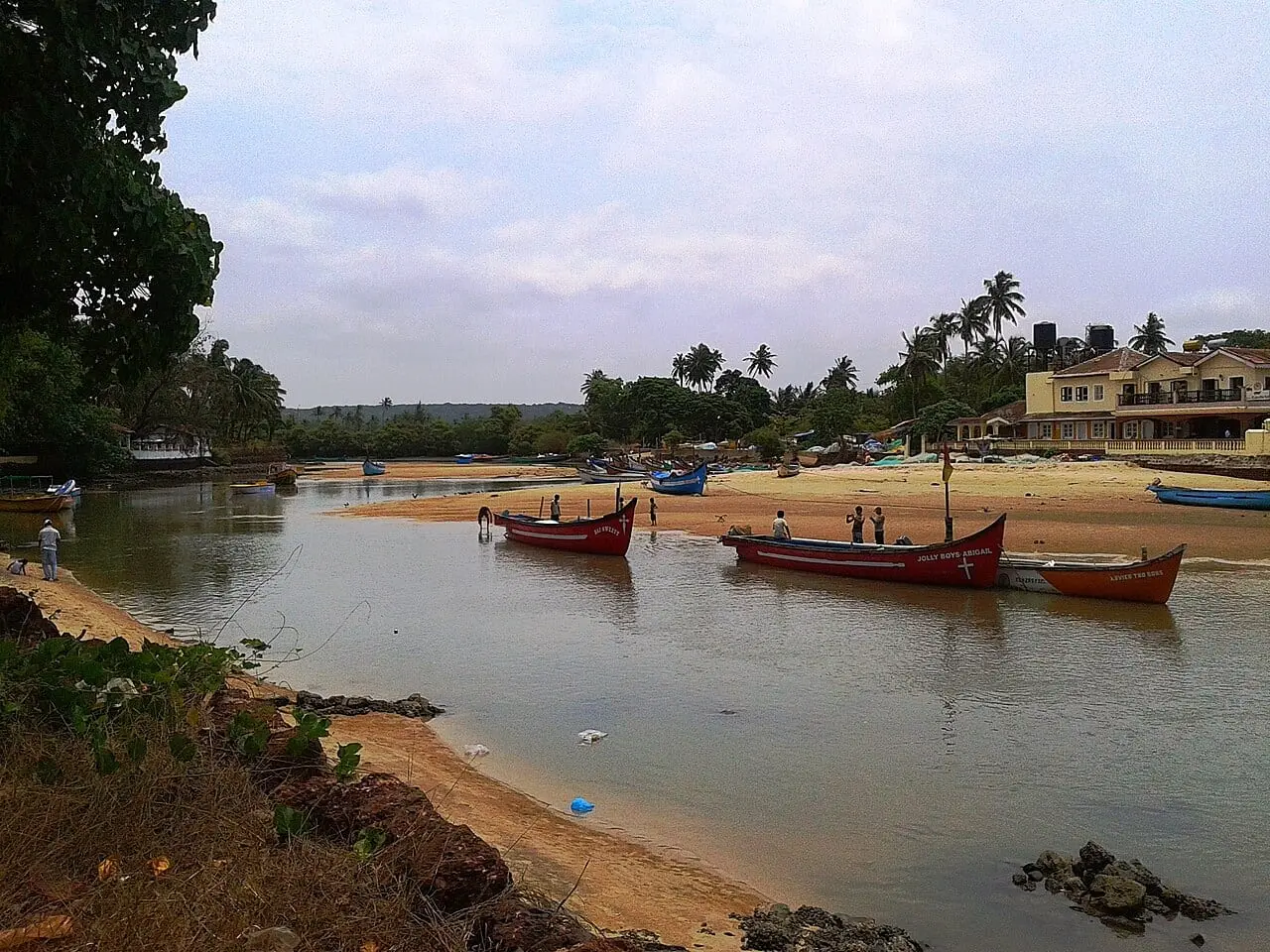Fishing boats on Baga Creek, Goa